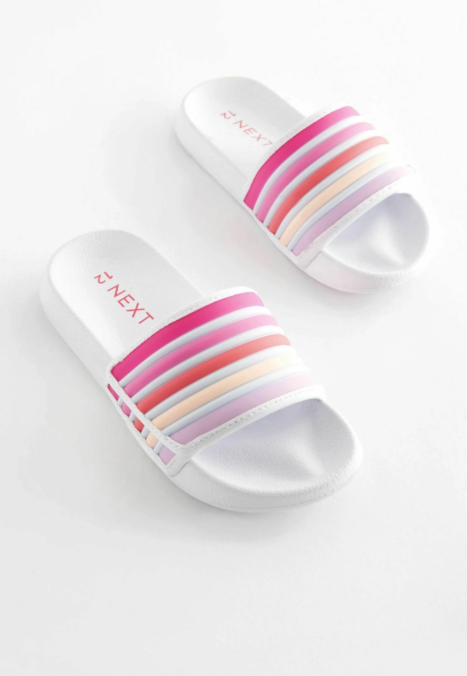 Next Stripe Touch Fastening Standard - Badslippers - White Pink 6 Next Stripe Touch Fastening Standard - Badslippers - White Pink - Afbeelding 4